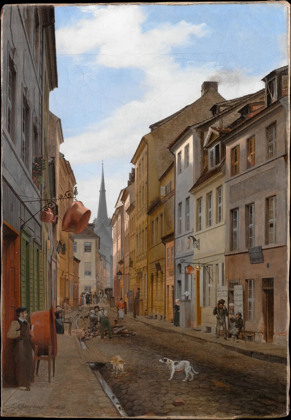 Parochialstrasse in Berlin, by Eduard Gaertner, oil, 1831