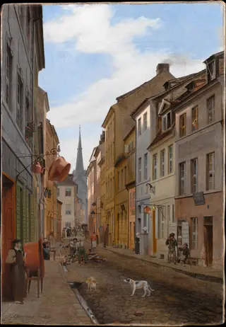 Parochialstrasse in Berlin, by Eduard Gaertner, oil, 1831