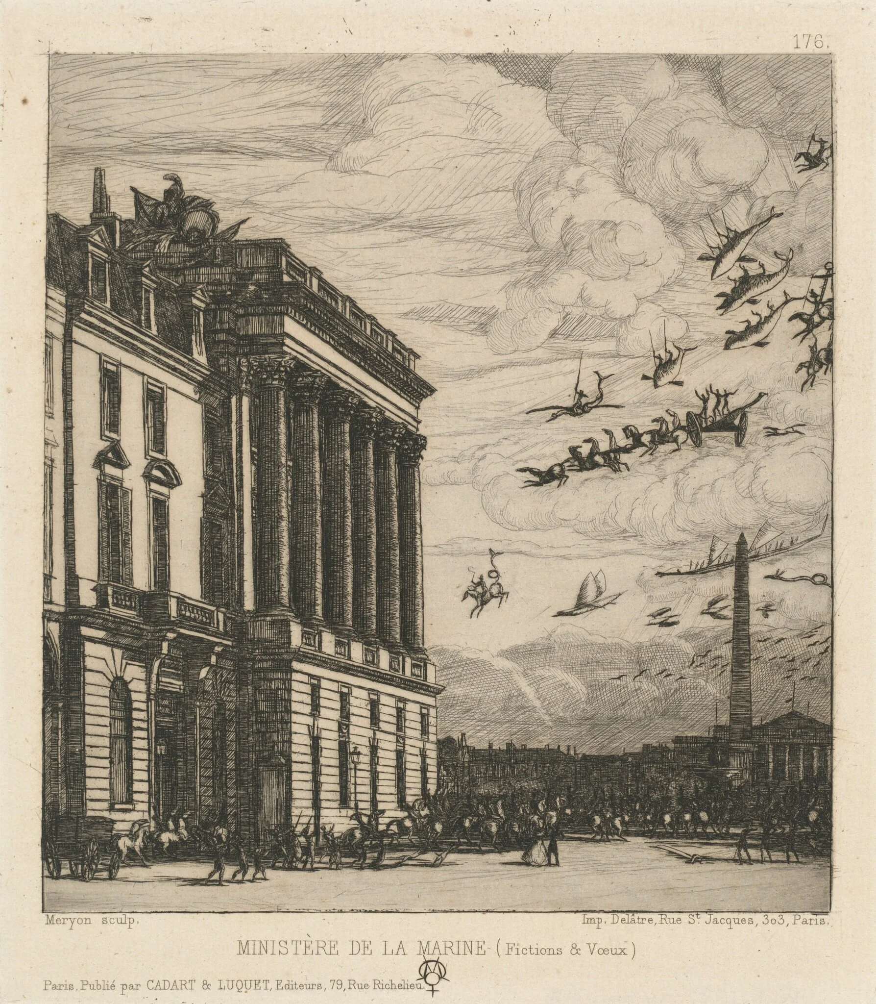 Le Ministère de la Marine, Paris (The Admiralty, Paris), detail