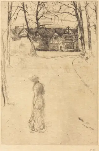 Speke Hall, No.1, by James McNeill Whistler, ink, 1870