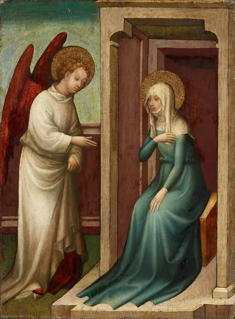 Annunciation to Saint Ann, by Meister der Darbringungen, oil, 1430