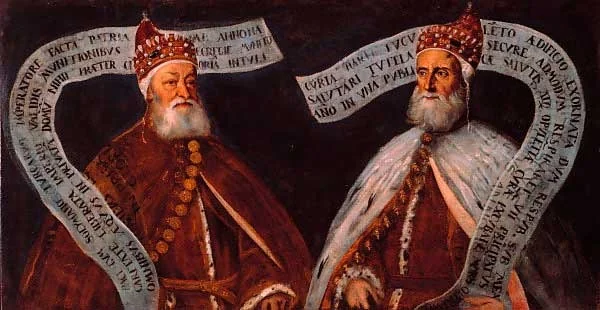 Portrait of Pietro Lando and Francesco Donato, detail