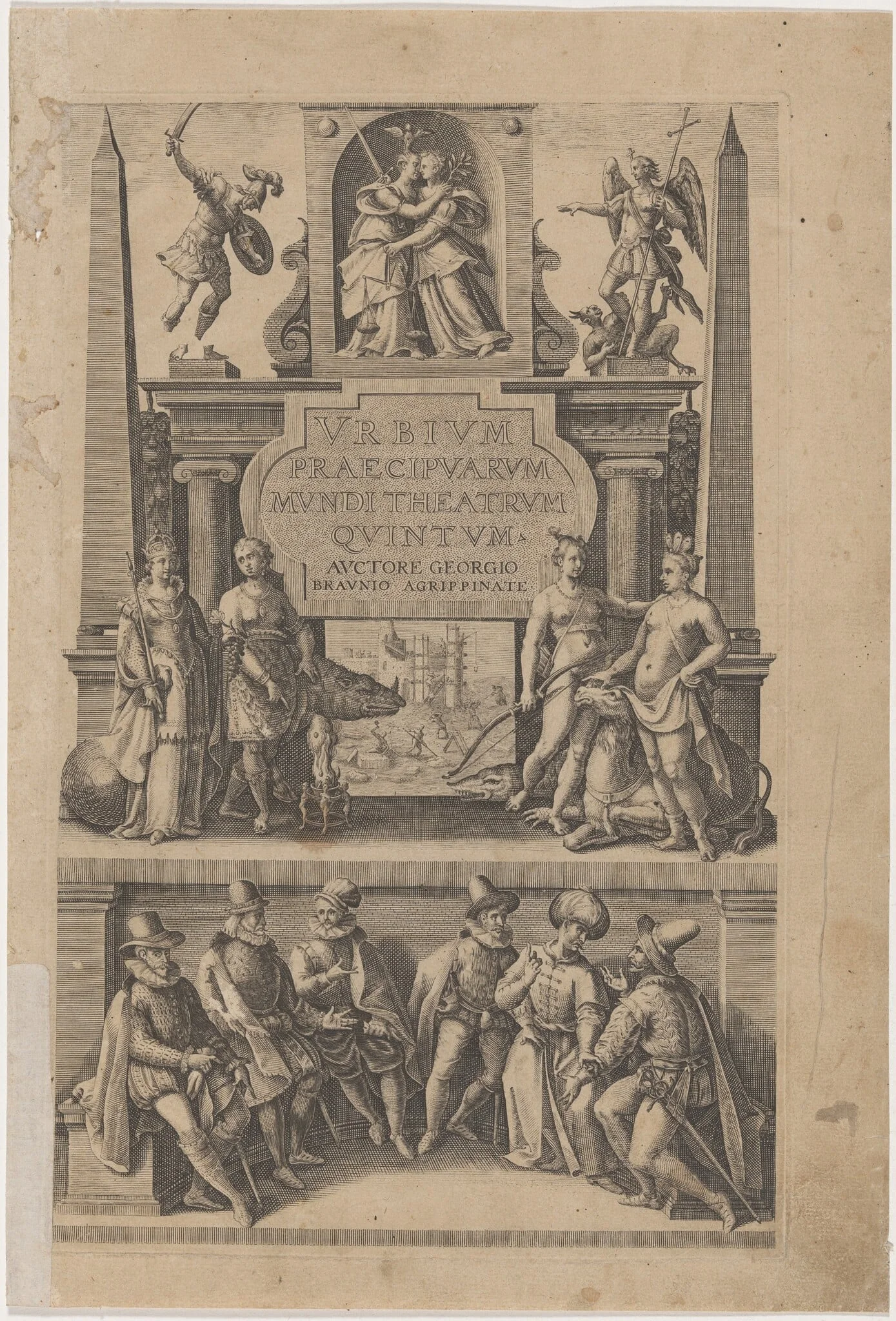 Title Page to Urbium Praecipuarum Mundi Theatrum Quintum, detail