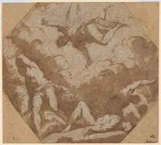 The Fall of the Rebel Angels, by Palma il Giovane, gouache, 1585