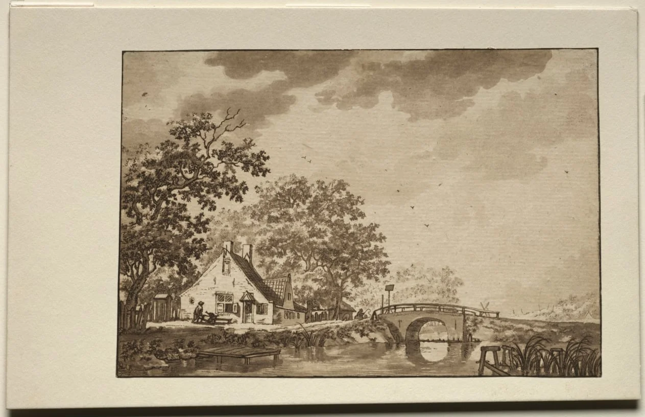 Landscape with Cottage and Bridge, detail