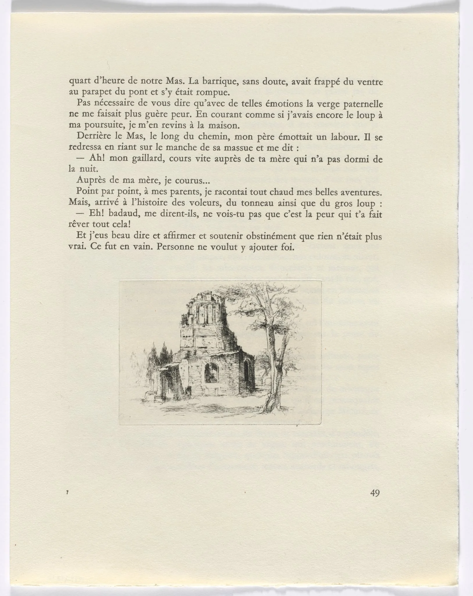 Frédéric Mistral: Mémoires et Recits by Frédéric Mistral: ruin (page 49), detail