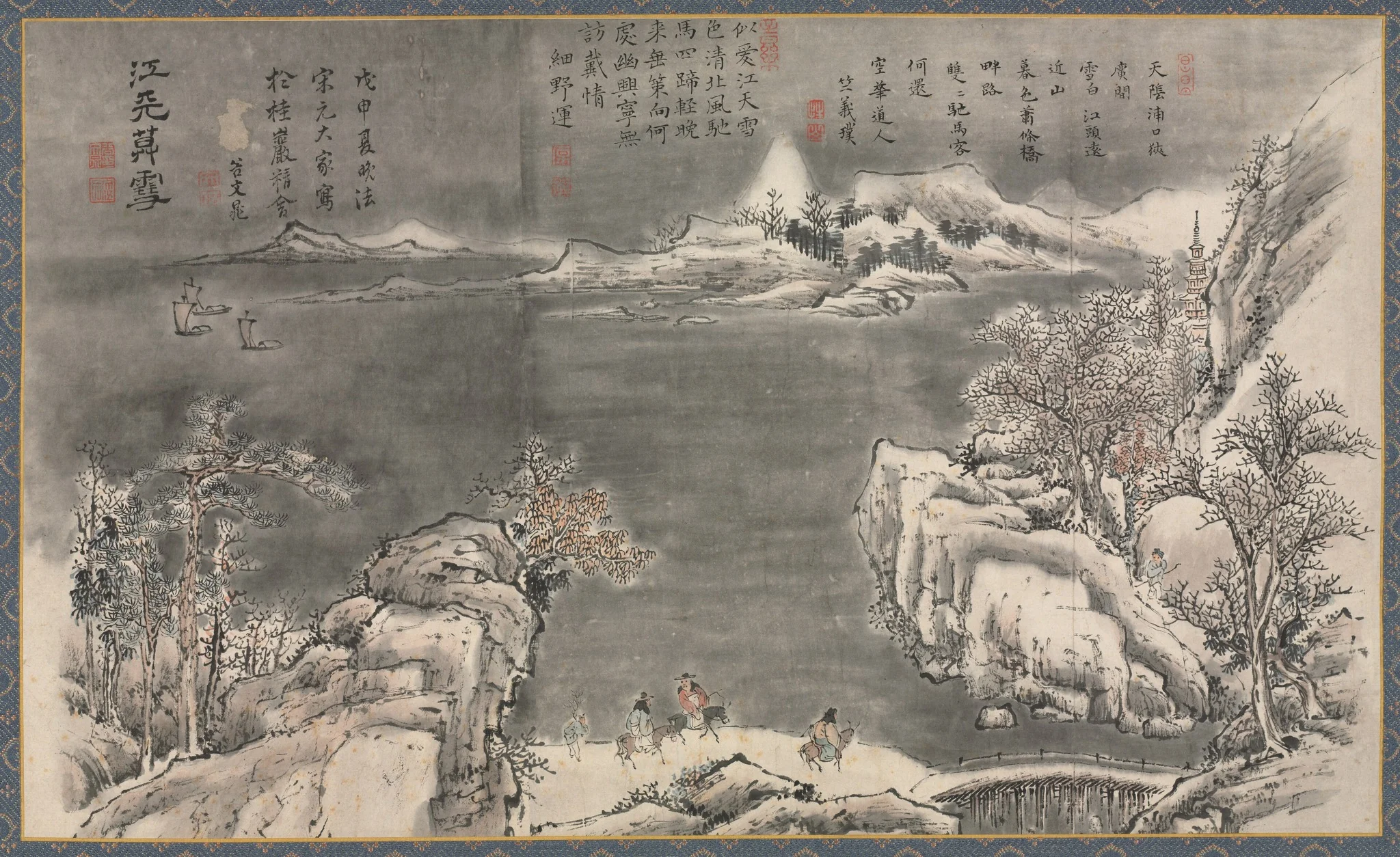 Evening Snow Blending River and Sky, from Eight Views of Xiao-Xiang, detail
