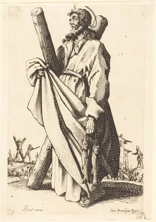Saint Andrew, by Jacques Callot, ink, 1631