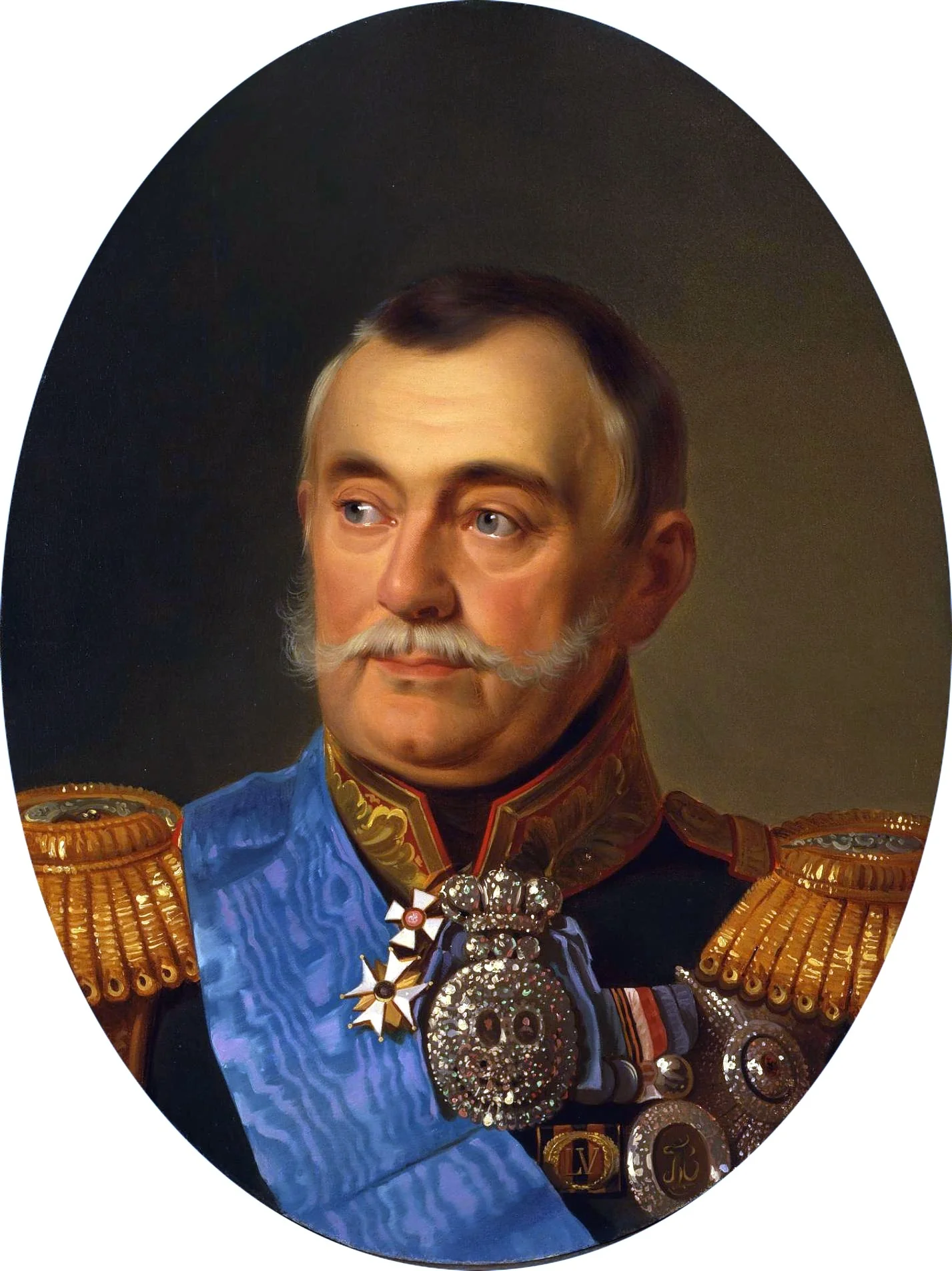Portrait of the Minister of the Court of Prince Volkonsky, detail