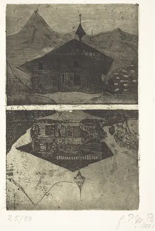 Chalet, by Paula Modersohn-Becker, ink, 1899