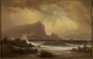 Coast of Portugal, by Robert Kummer, oil, 1859