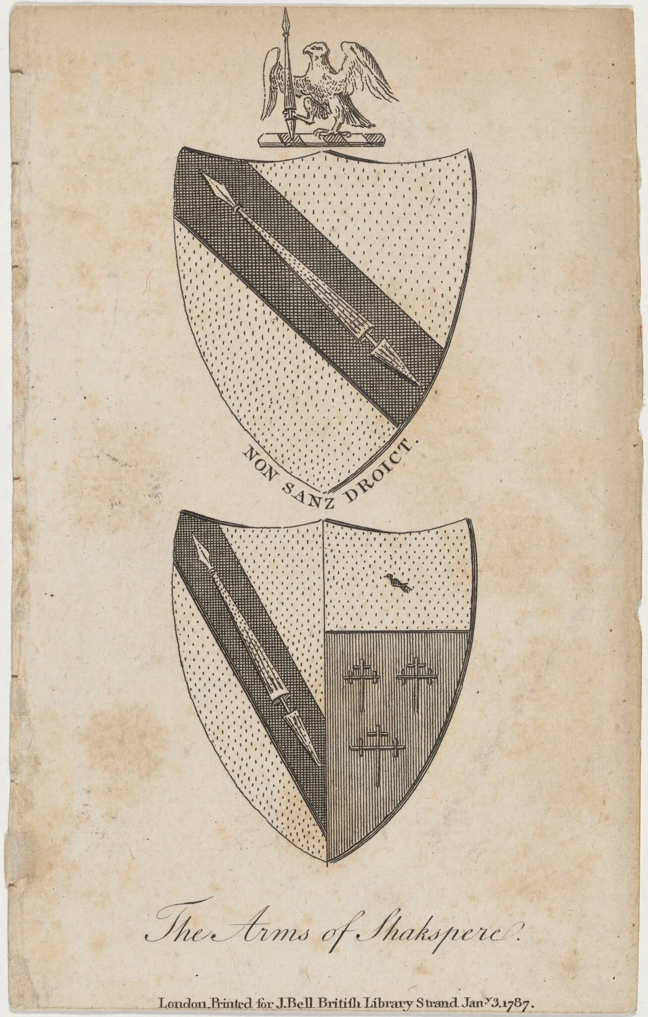 Coat of Arms of Shakespeare, detail