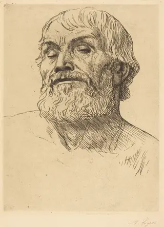 Head of a Man (Tete d'homme), by Alphonse Legros, ink, 1874