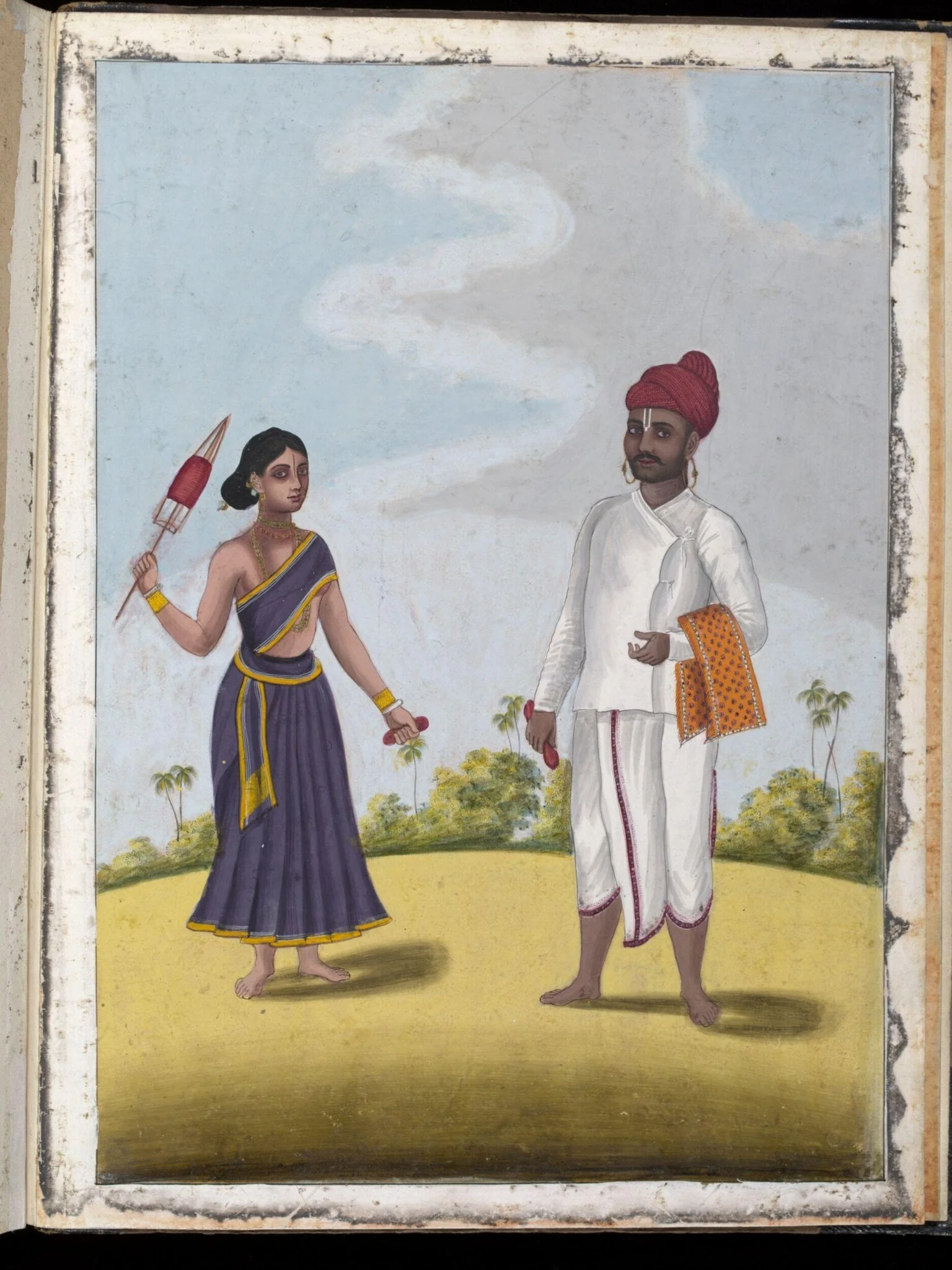 A silk-weaver and his wife, detail