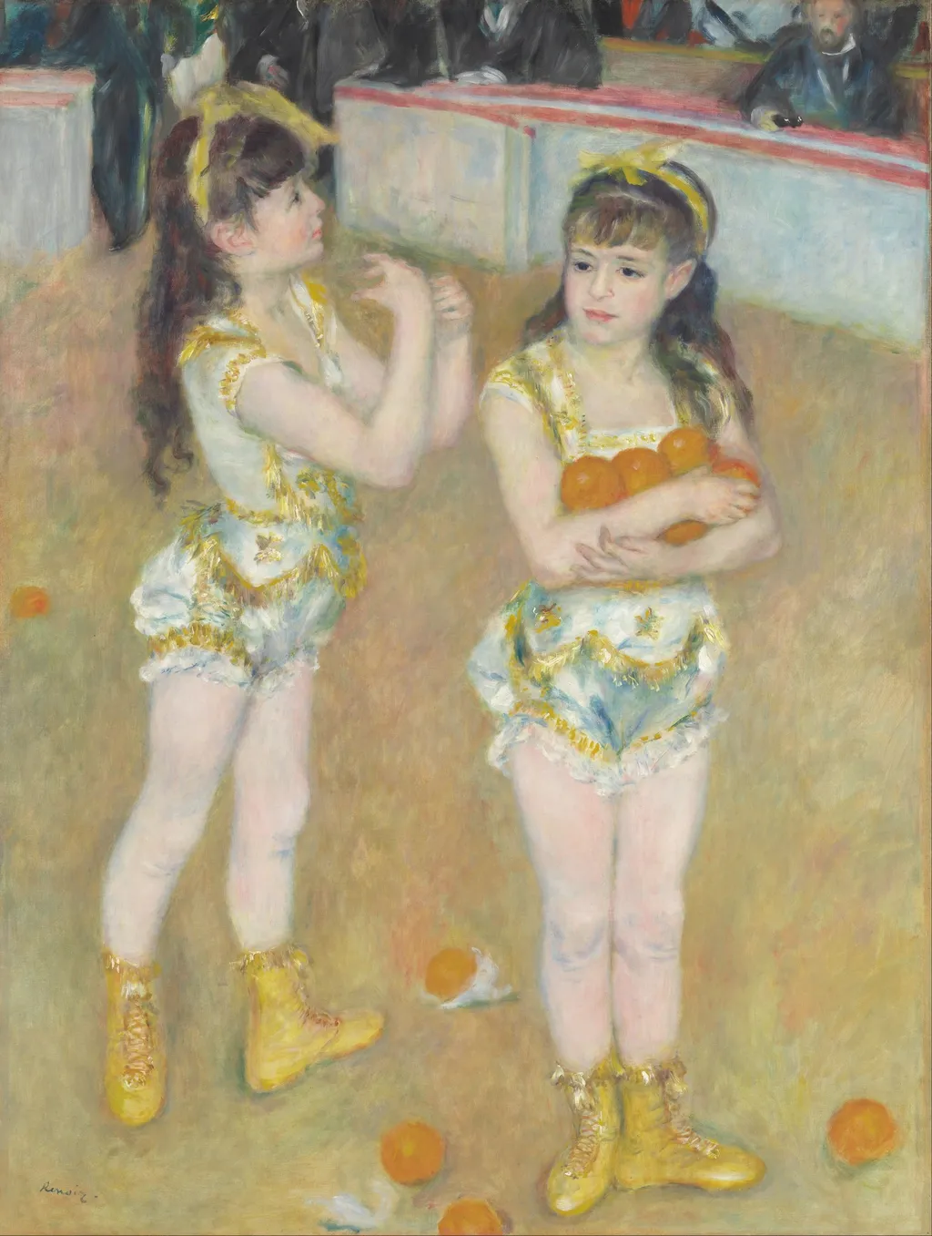Acrobats at the Cirque Fernando (Francisca and Angelina Wartenberg), by Pierre-Auguste Renoir, oil, 1890