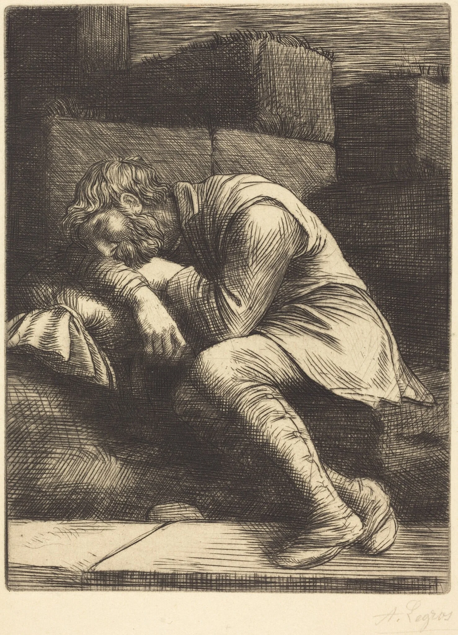 Sleeping Beggar (Mendiant endormi), detail