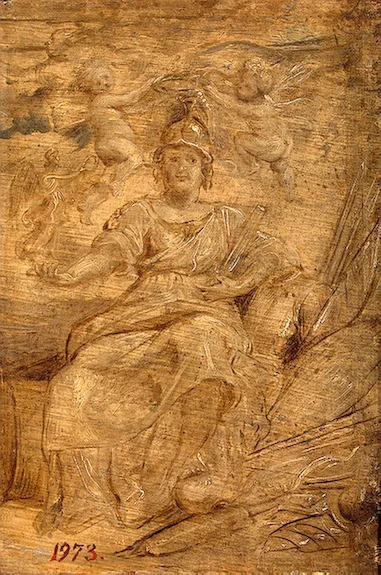 Marie de' Medici as Athena Pallas, detail