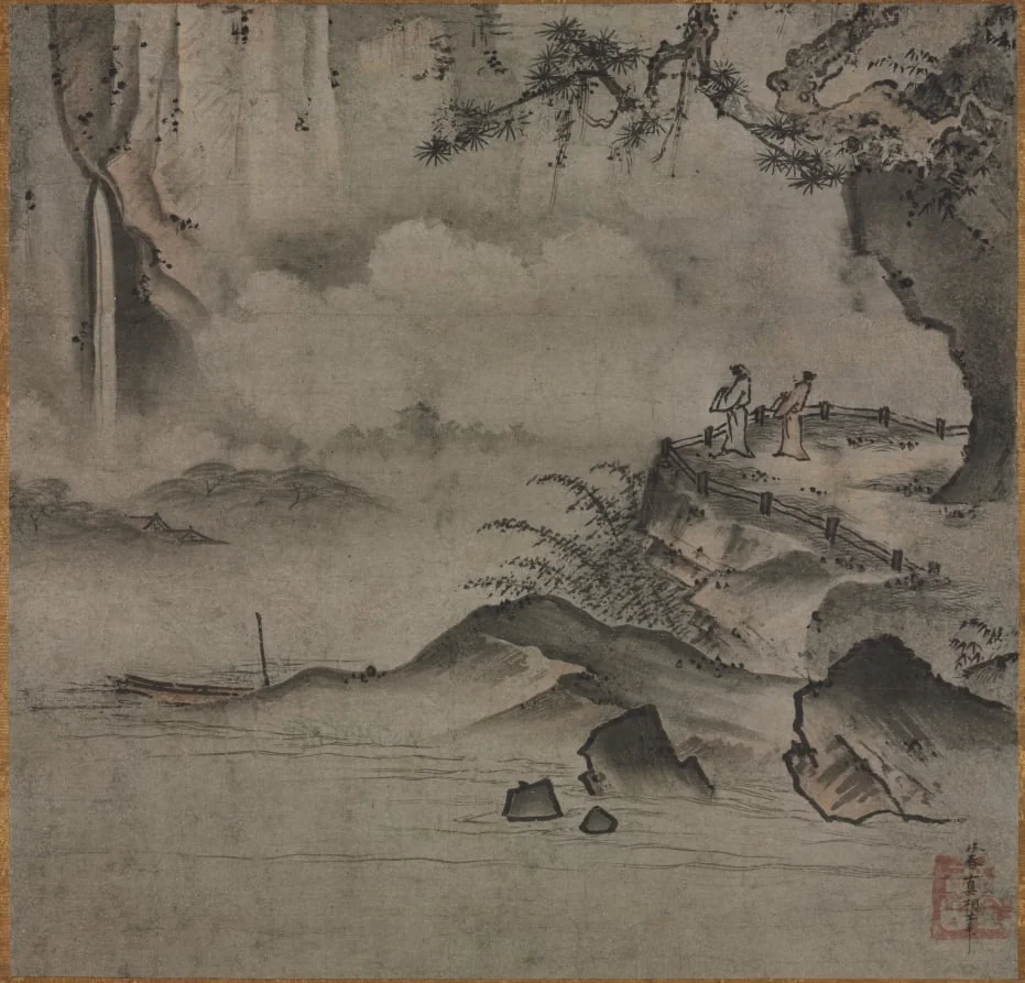 Gazing at a Waterfall, detail