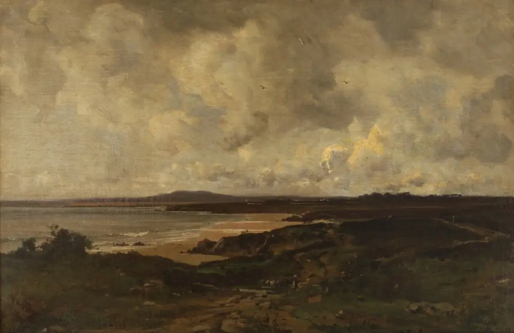 Paisaje (Orilla del mar), by Emmanuel Lansyer, oil, 1873