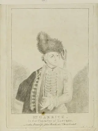 Mr. Garrick in the character of Tancred, by Thomas Worlidge, 1745