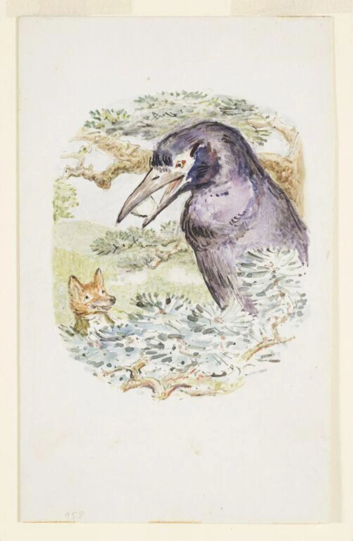 The Fox and the Crow, detail