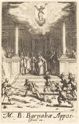 The Martyrdom of Saint Barnabas, by Jacques Callot, ink, 1634