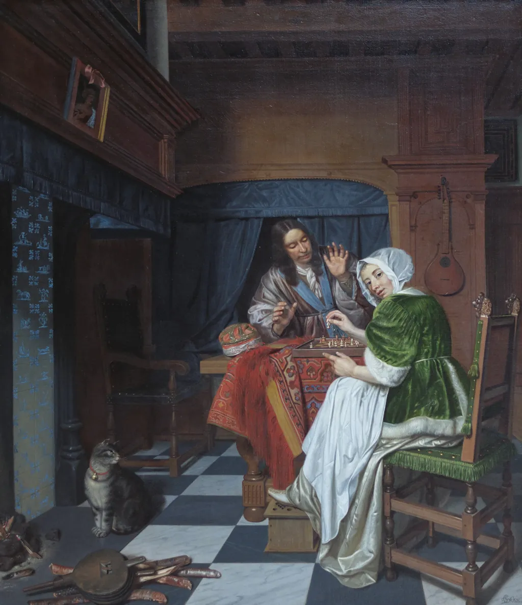 The Chess Players, by Cornelis de Man, oil, 1670