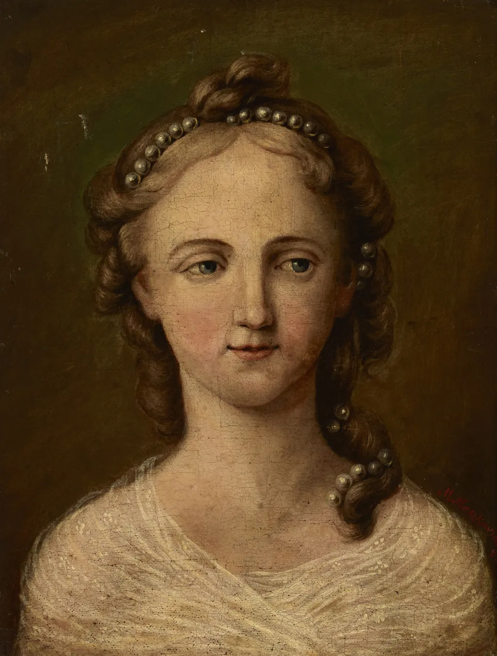 Portrait of Sister Fryderyka Maszkowska, by Marceli Maszkowski, oil, 1850