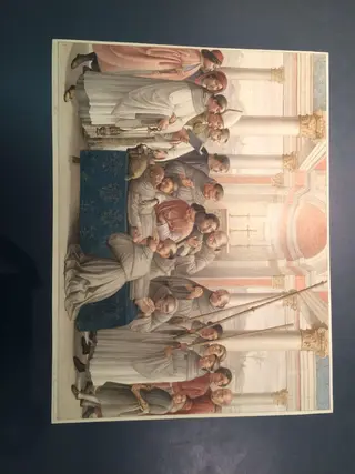 Copy after the Death of St Francis, Domenico Ghirlandaio in the Sassetti Chapel, Chiesa di Santa Trinita (Florence), by Domenico Ghirlandaio, watercolor