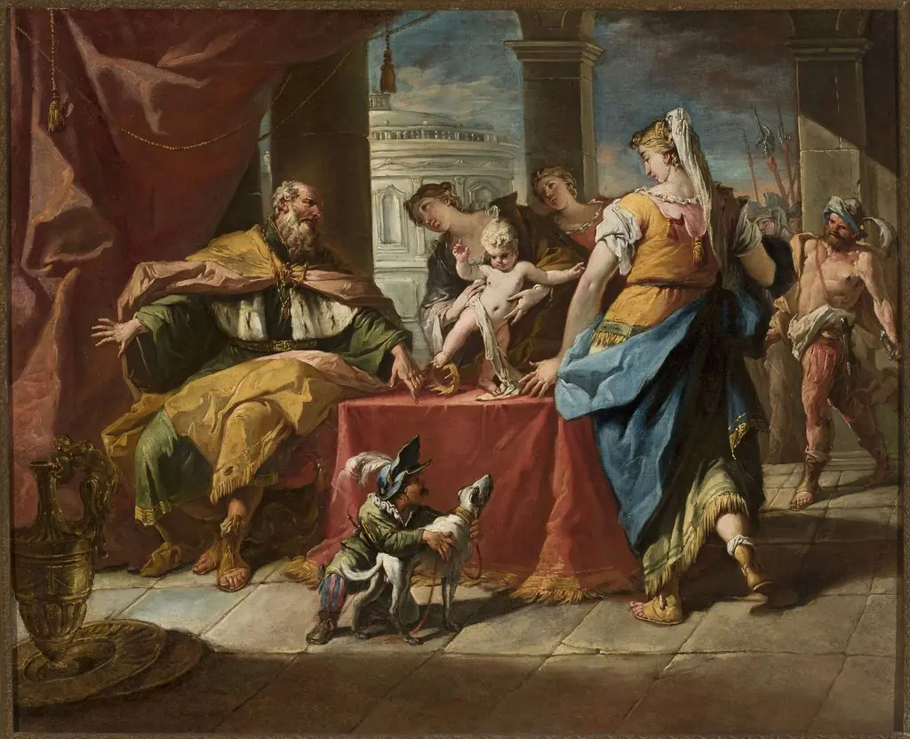 Moses trampling on the Pharaoh’s crown, by Gaspare Diziani, oil, 1743