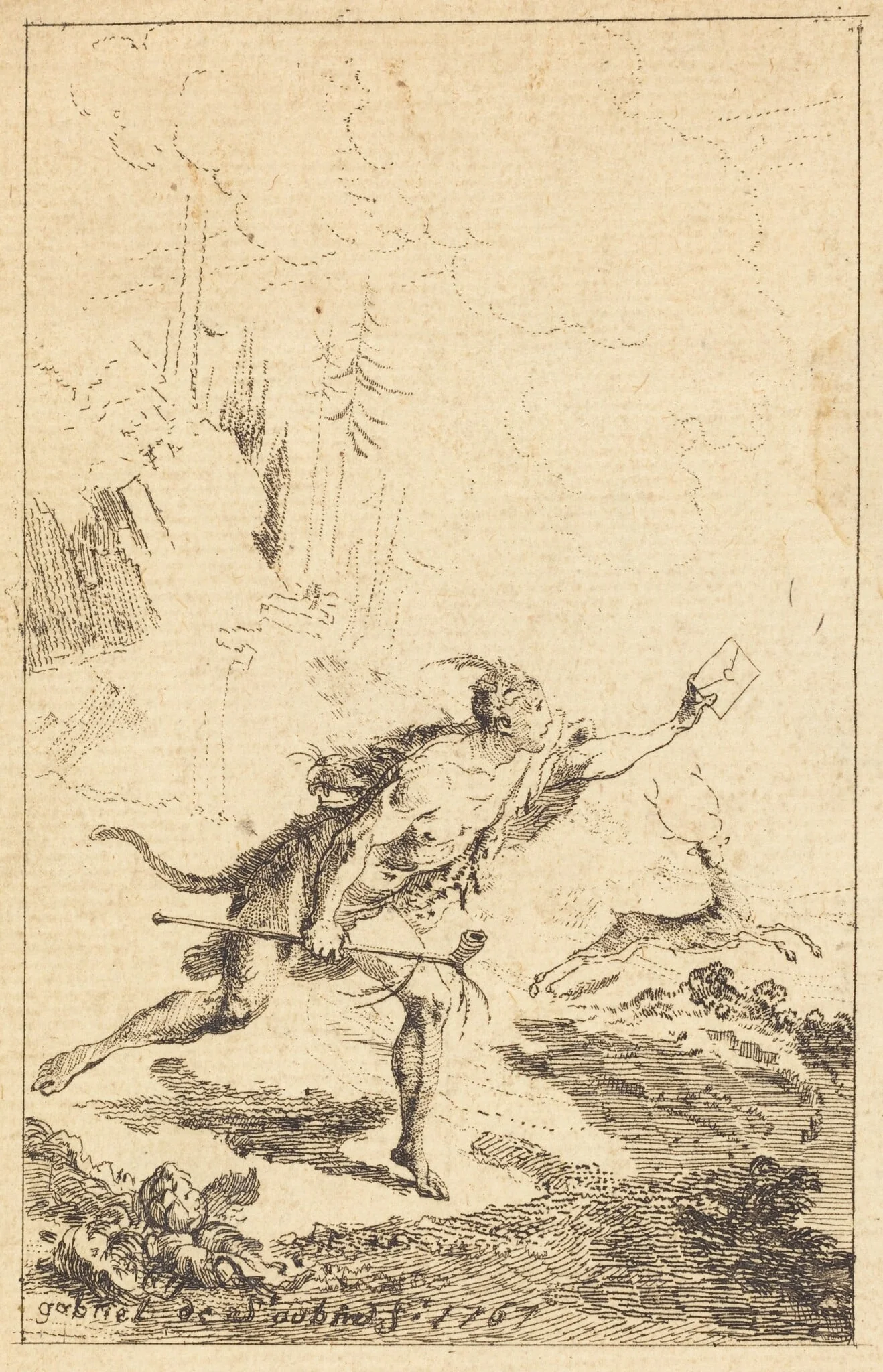 Envoy to M. de Saint-Denis by M. de Belle-Isle, Prisoner [left], detail