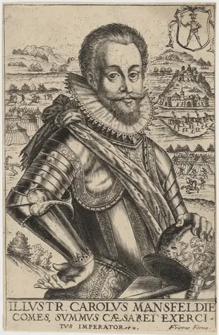 Charles von Mansfeld, by Giacomo Franco, ink, 1585