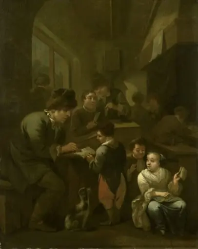 The schoolmaster, by Bernardus van Schijndel, unspecified, 1690