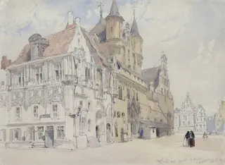 Malines, Maison du Conseil, by William Callow, watercolor, 1844