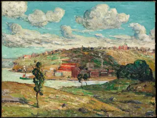 Shadows, Spuyten Duyvil Hill, by Ernest Lawson, oil, 1910