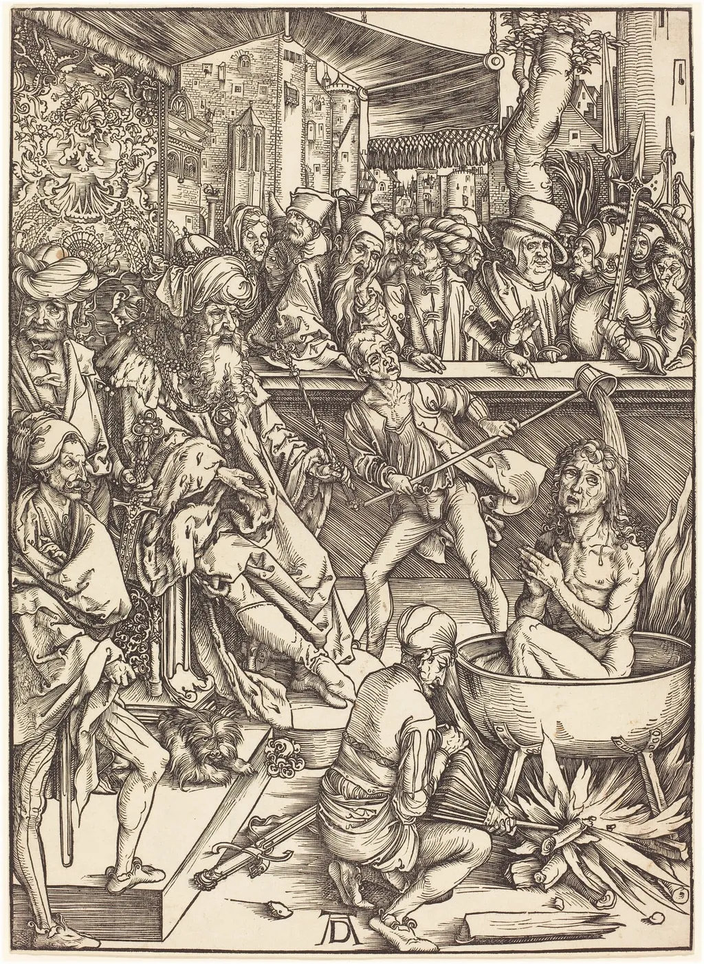 The Martyrdom of Saint John, by Albrecht Dürer, ink, 1497