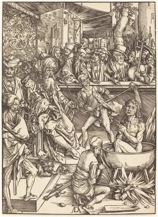 The Martyrdom of Saint John, by Albrecht Dürer, ink, 1497
