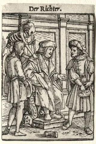 Dance of Death:  The Judge, by Hans Holbein the Younger, 1526