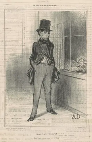 L'or est une chimère, by Honoré Daumier, ink, 1839