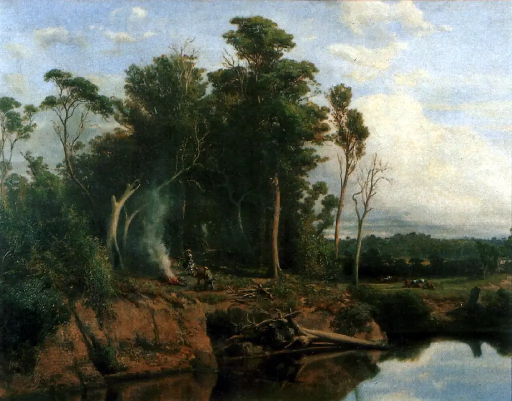 Winter morning near Heidelberg, by Louis Buvelot, oil, 1866