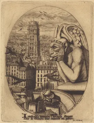 Le stryge (The Vampire), by Charles Meryon, ink, 1853