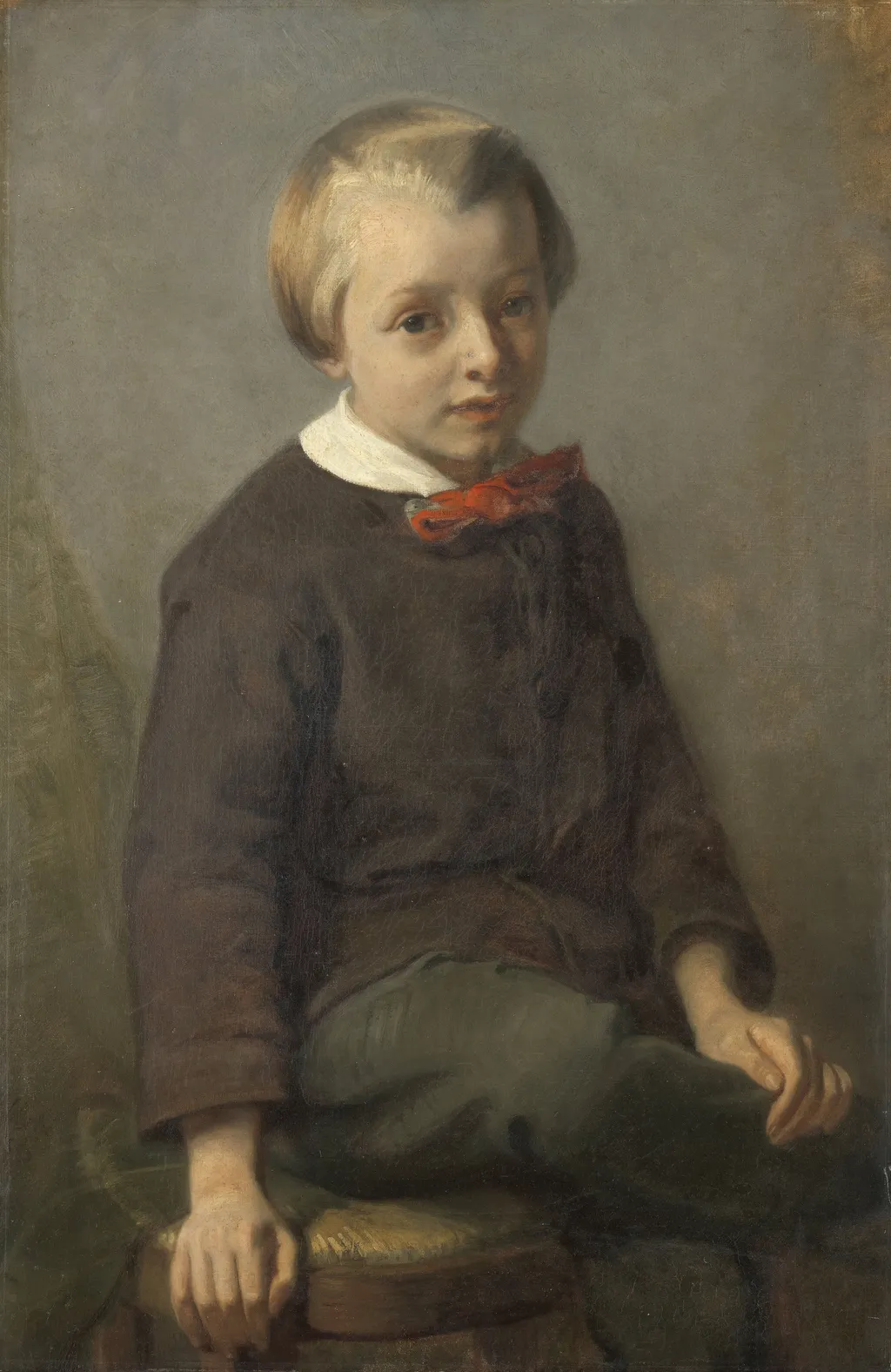 Portrait of a Boy, by August Allebé, oil, 1856