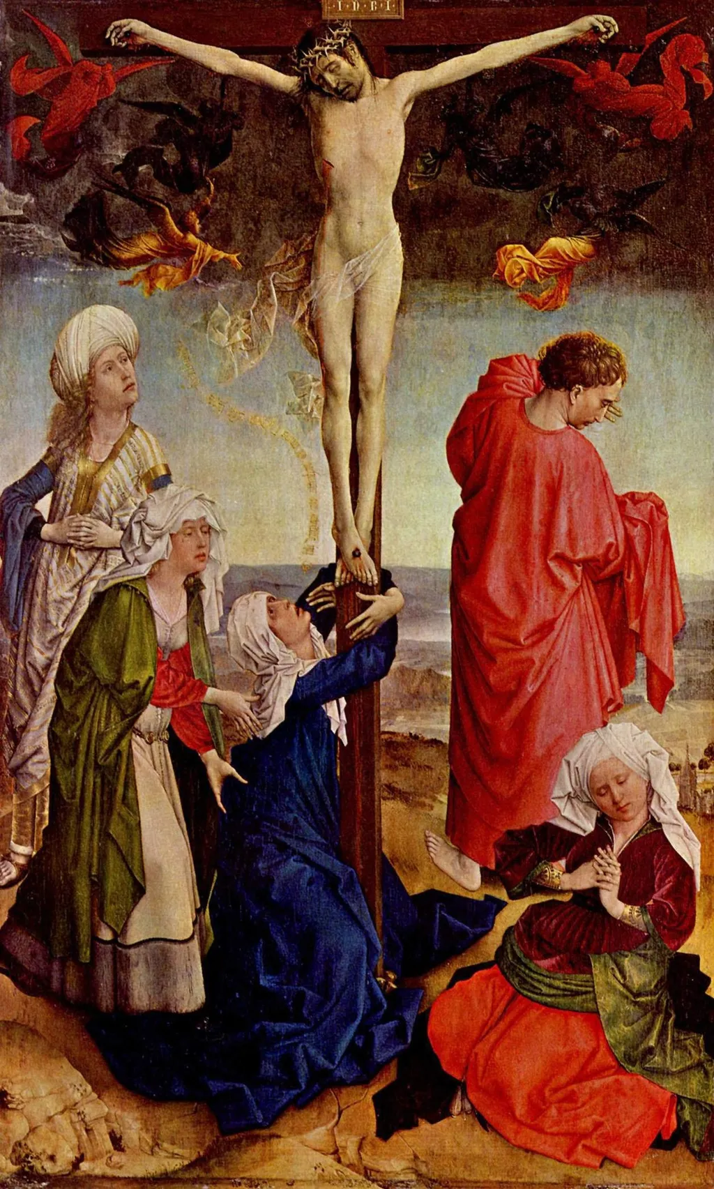 Christ on the Cross, by Robert Campin, oil