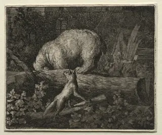 Reynard the Fox:  Trapping the Bear, by Allart van Everdingen, 1662