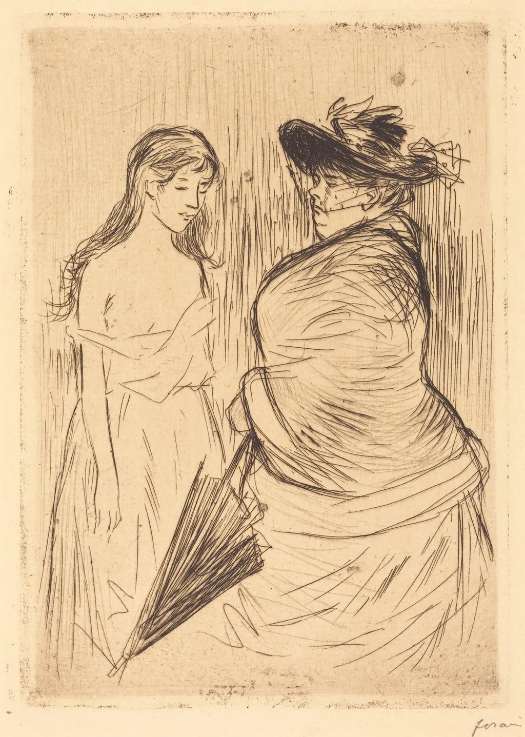 Le Traite des blanches (The White Slave Trade), by Jean-Louis Forain, ink, 1886