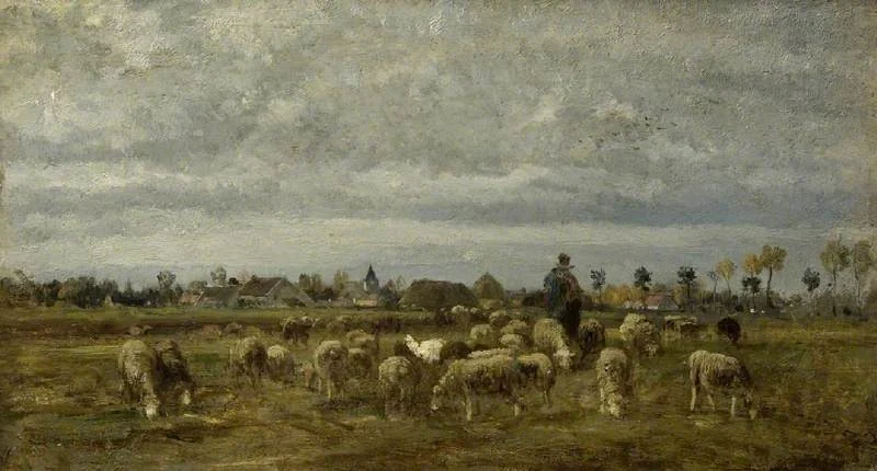 Berger et son troupeau, detail