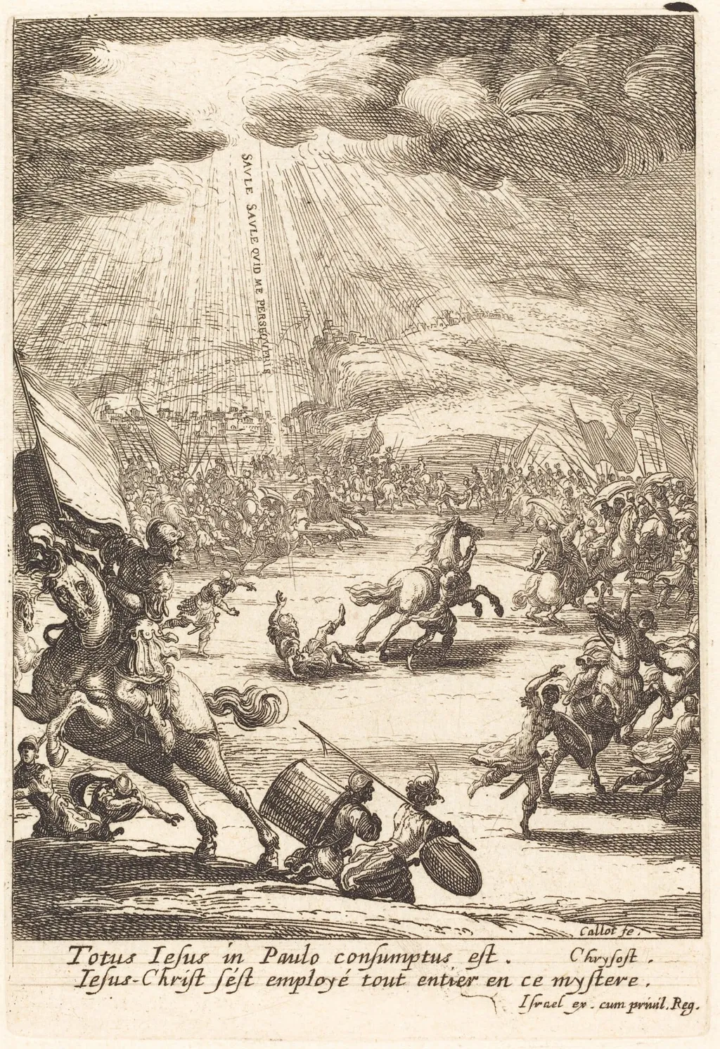The Conversion of Saint Paul, by Jacques Callot, ink, 1628