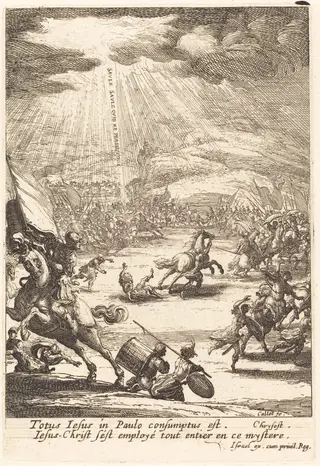 The Conversion of Saint Paul, by Jacques Callot, ink, 1628