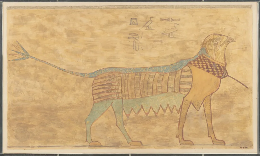 Detail of a Griffin, Tomb of Khety, by Norman de Garis Davies, unspecified, -2139