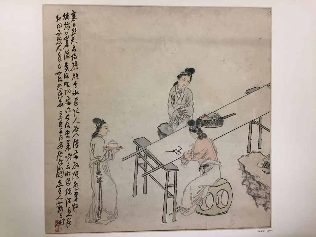 Using a Longer Thread on the Day of the Winter Solstice, by Su Liupeng, paint, 1841